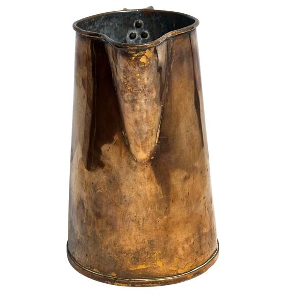 Vintage/Antique Copper Rolled Top Soldered Riveted 80 oz Pitcher-Excellent - Picture 5 of 9
